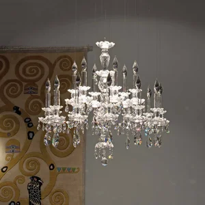 ECOJAS Luxury Style Customized Glass Decoration Chandelier for Living Room Hotel Lobby Crystal Lighting