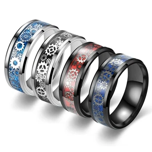 European and American Fashion New Personality Punk Gear Ring Oil Drip Ring Source Manufacturer Custom Wholesale