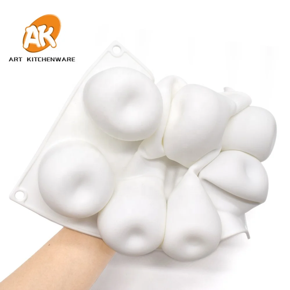 8 Cavities DIY Round Cake Moulds Chocolate Molds Chocolate Baking Gadgets Non Stick Silicone Material For Kitchen Baking
