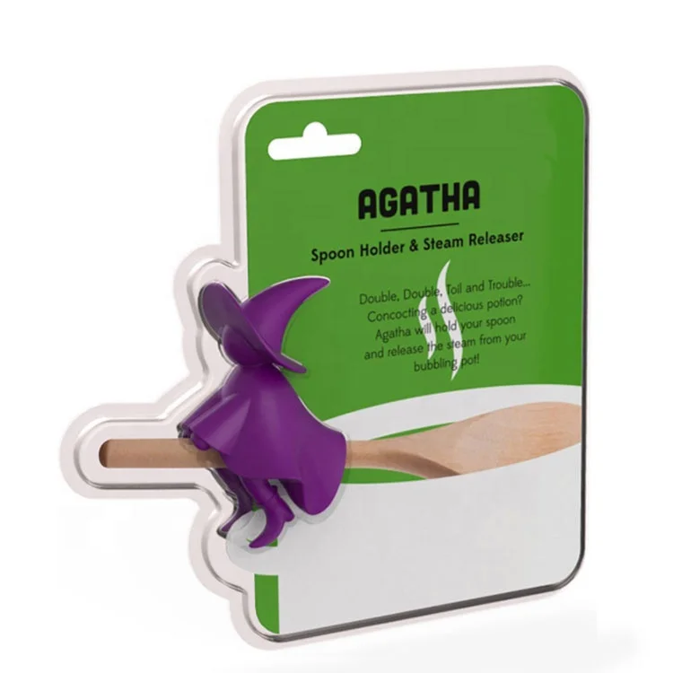 ODM & OEM 3,35 & 1,89 дюймовый нескользящий держатель ложки, органайзер для плиты Witch Agatha BPA-Free силиконовый Подставка для ложки, паровой реле