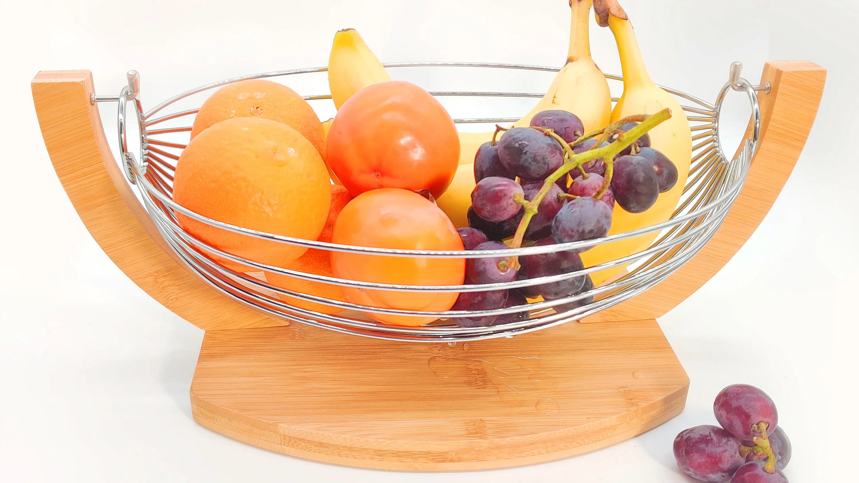 Hot Sells Bamboo Fruit Display Rack Vegetable Basket Bamboo Fruit
