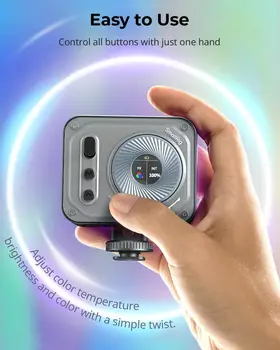 SMALLRIG Vibe P108 Pro RGB Video Light, Portable Led Camera Light for Photography, Cold Shoe Light, CRI95+, 2500-6500K, 12 detail image