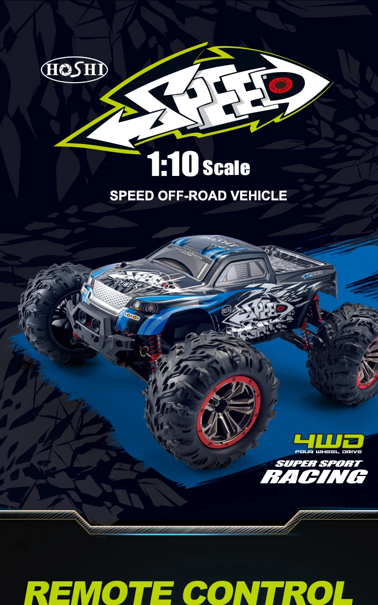 HOSHI N516 RC Truck 1/10 rc car 4WD Remote Control Toys with Lights Off-Road Hobby monster truck fast Crawler Electric Vehicle