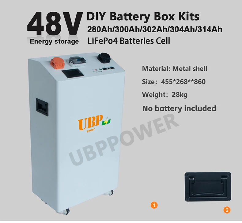 UBPPOWER 48V DIY Battery Box - 16pcs 280ah Lifepo4 Cells