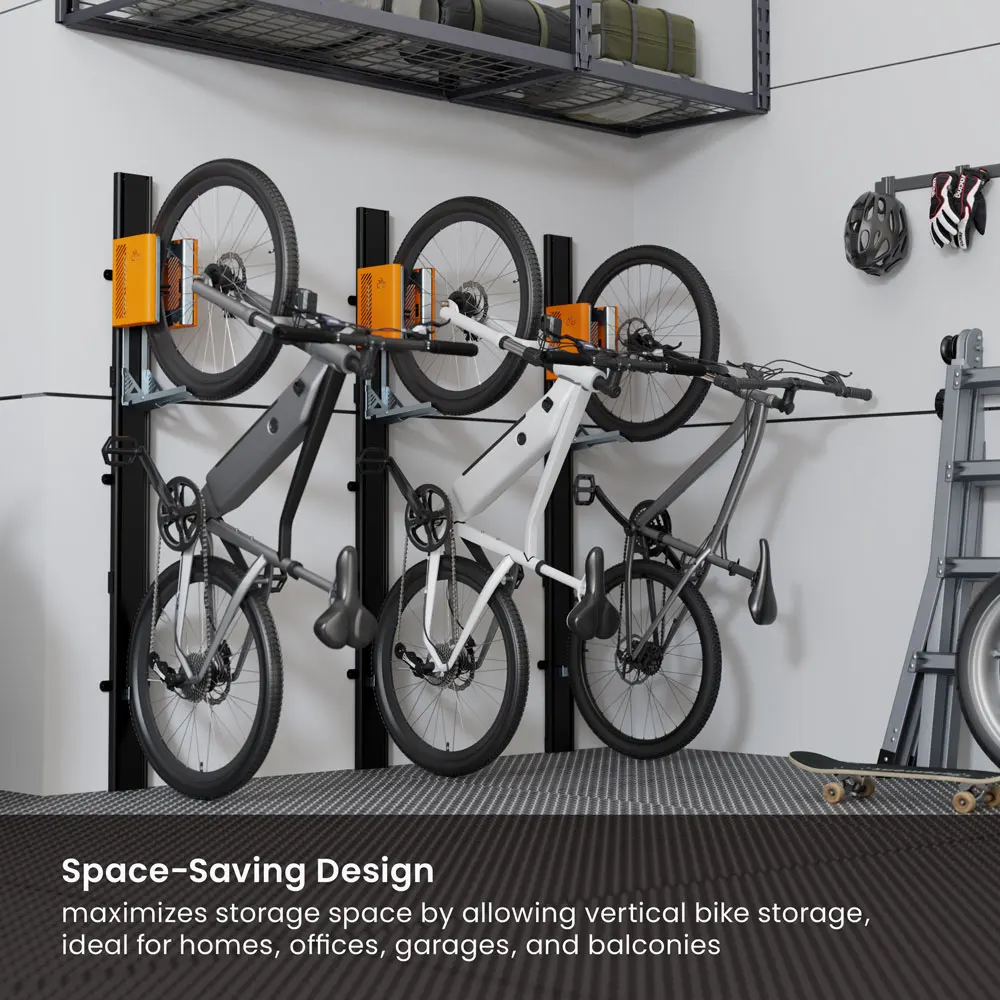 Bike Racking Efficient Easylift Wall Mounted Bike Storage Rack for E-Bikes - Durable Vertical ...