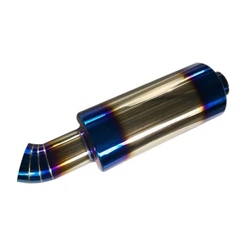 Performance 2.5" Inlet 4" Outlet Titanium Burnt Tip Stainless Steel N1 Car Exhaust Muffler