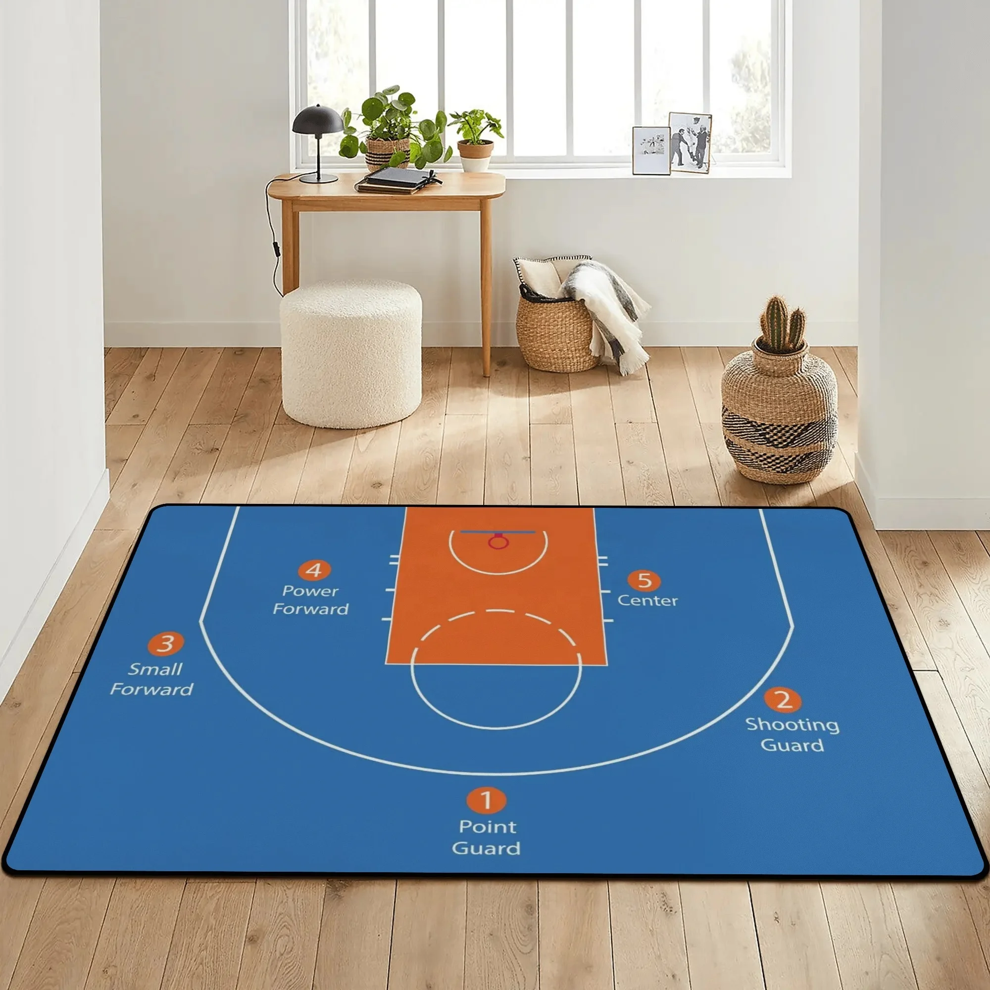 Los Angeles Custom All Stars Basketball Sports Logo Area Rug Carpets Funny Basketball Court Living Room Floor Rugs