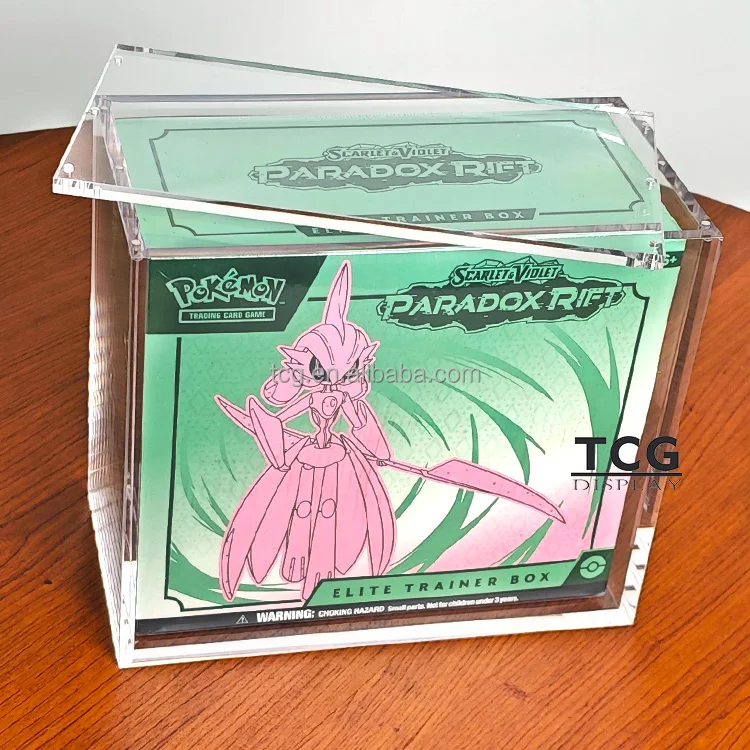 TCG Wholesale Pokemon Go Elite Trainer Box Acrylic Magnet Display Case  Anti-UV PLUS Protection ETB Pokemon Case With Base