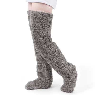 Japan Best Selling Winter Double-sided Fleece Warm Fuzzy Socks Over The ...
