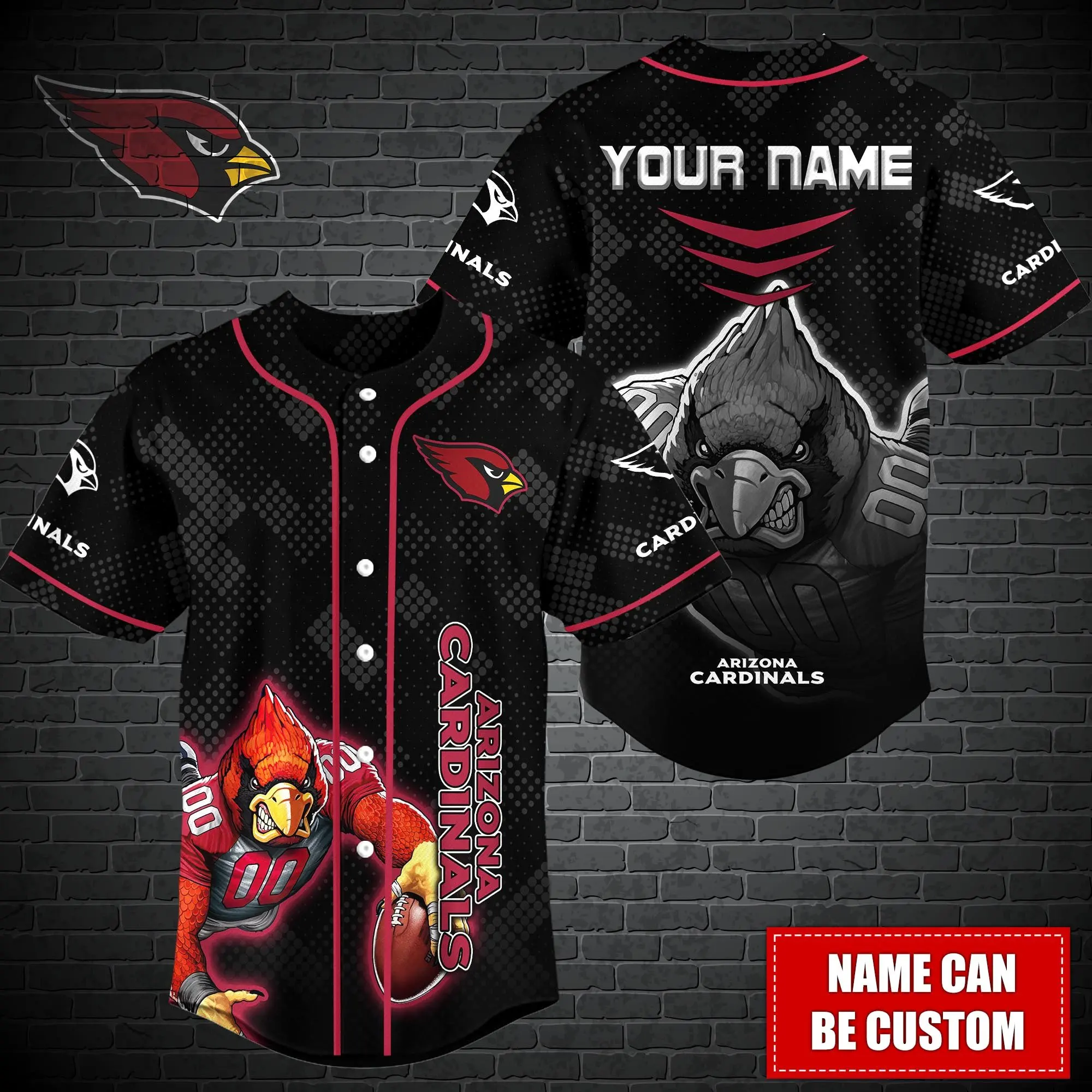 NFL Arizona Cardinals, Specialized Design In Baseball Jersey