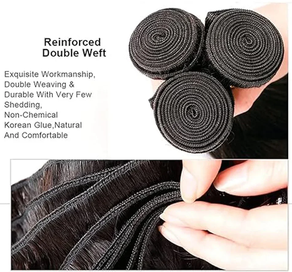 Wasserwelle Echthaar-Bündel für Frauen, lockig, 100 % hochwertiges Naturhaar_voghion.com