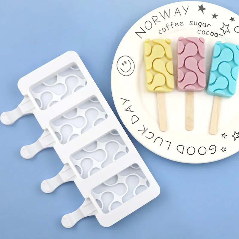 Cartoon DIY Silicone Ice Cream Mold Silicone Popsicle Mold Tray with Lid  and Stick - China Ice Cream Mold and Silicone Ice Cream Mold price