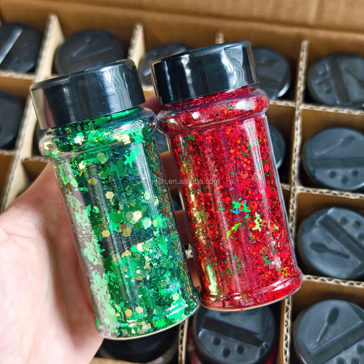 product us warehouses 24 bottles christmas nail glitter sequins for design winter nail sticker decals manicure diy christmas decorations-7