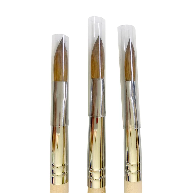 Высококачественные экологически чистые деревянные ручки овальные колинские акриловые кисти для ногтей инструмент маникюра кисть пудры