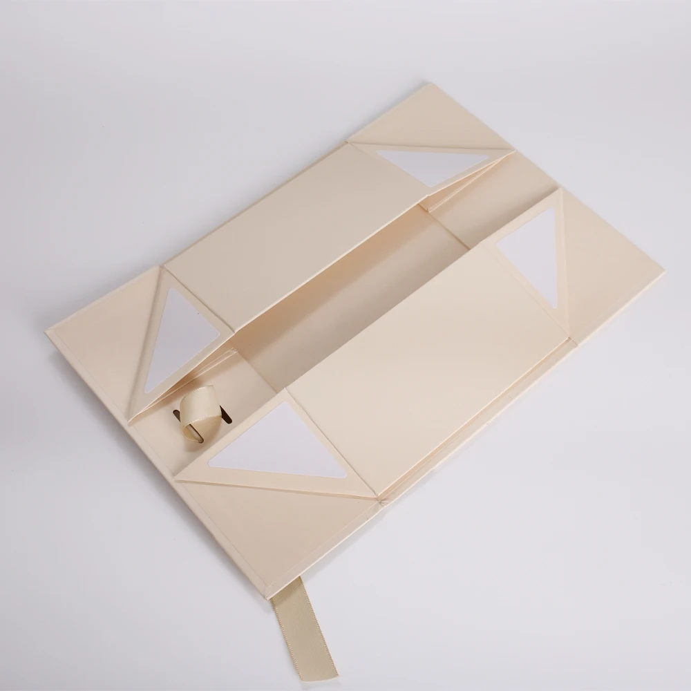 product custom printing logo rigid cardboard folding magnetic gift packaging boxes luxury cosmetic package box with ribbon308-6