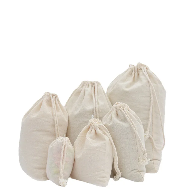 Eco Friendly Cotton Pouch Muslin Sachet Bag Reusable Natural Cotton