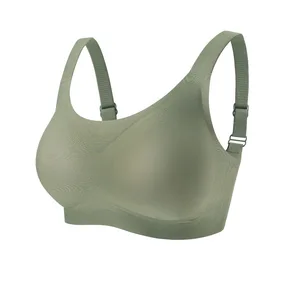 Customized Large Supportive Anti-sagging Minimizer Bra for Women Push-Up Soft Wireless Adjustable Strap Bra for Big Boobs