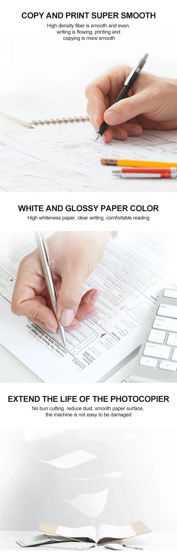 80GSM Double a White A4 Copy Paper Multipurpose 80g Pulp Office Copy Paper