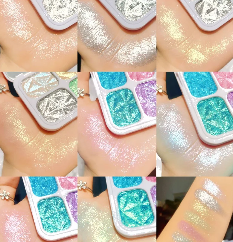 Без логотипа, индивидуальный хайлайтер, макияж, пудра, палитра, частная этикетка, хайлайтер, палитра