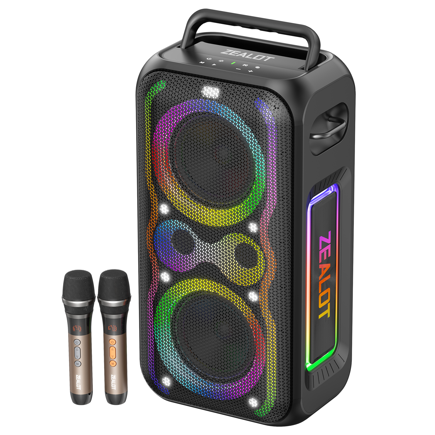 ZEALOT PT21 200W Party Speaker - Wireless Mic & Cool Lights