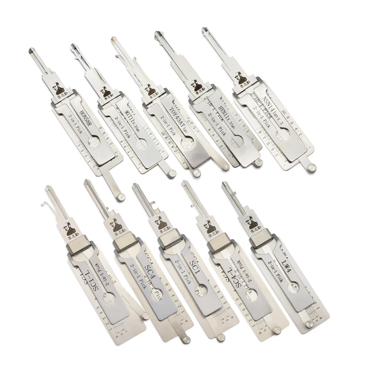 High Quality Lock Pick Set Locksmith Tools Auto 2 in 1 Decoder and Pick Tool