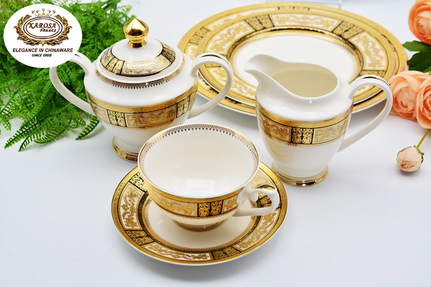 Wholesale High End 69pcs Fine Royal Porcelain Dinnerware Luxury