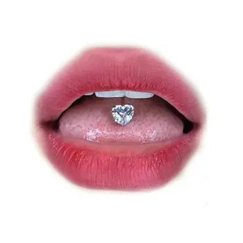 2021 amazon top custom Heart Tongue Ring Fake Tongue Ring Tongue Ring Jewelry for women