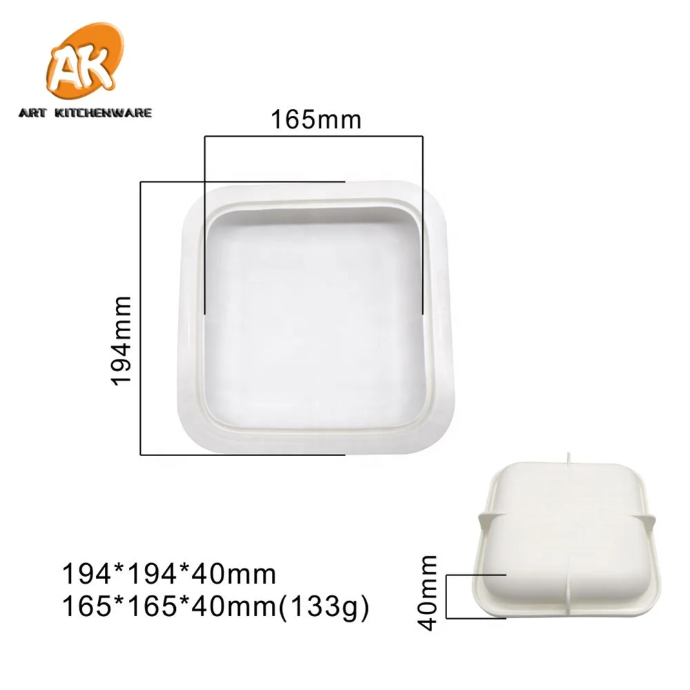 AK Square Silicone Mousse Cake Molds For Bakery Kitchenware French