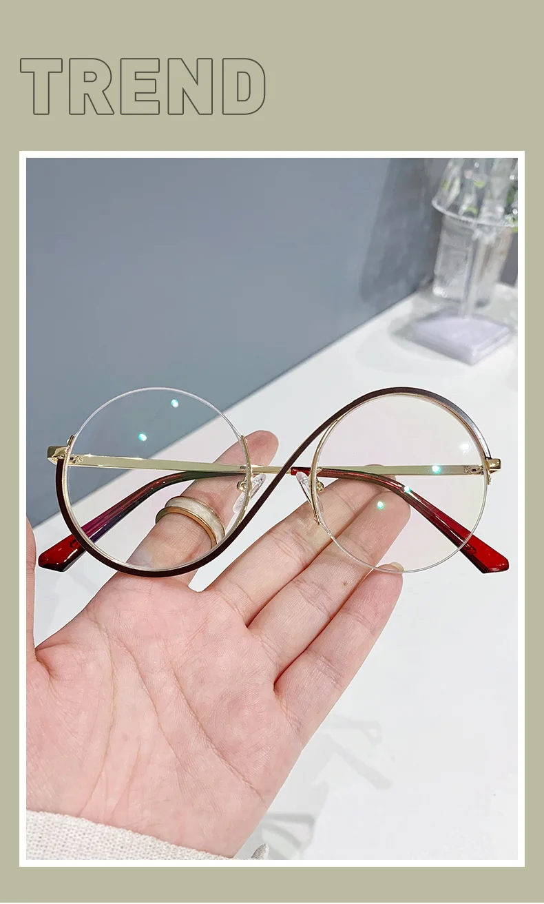 2023 New Design Optical Frame Round Computer Glasses Anti Blue Light