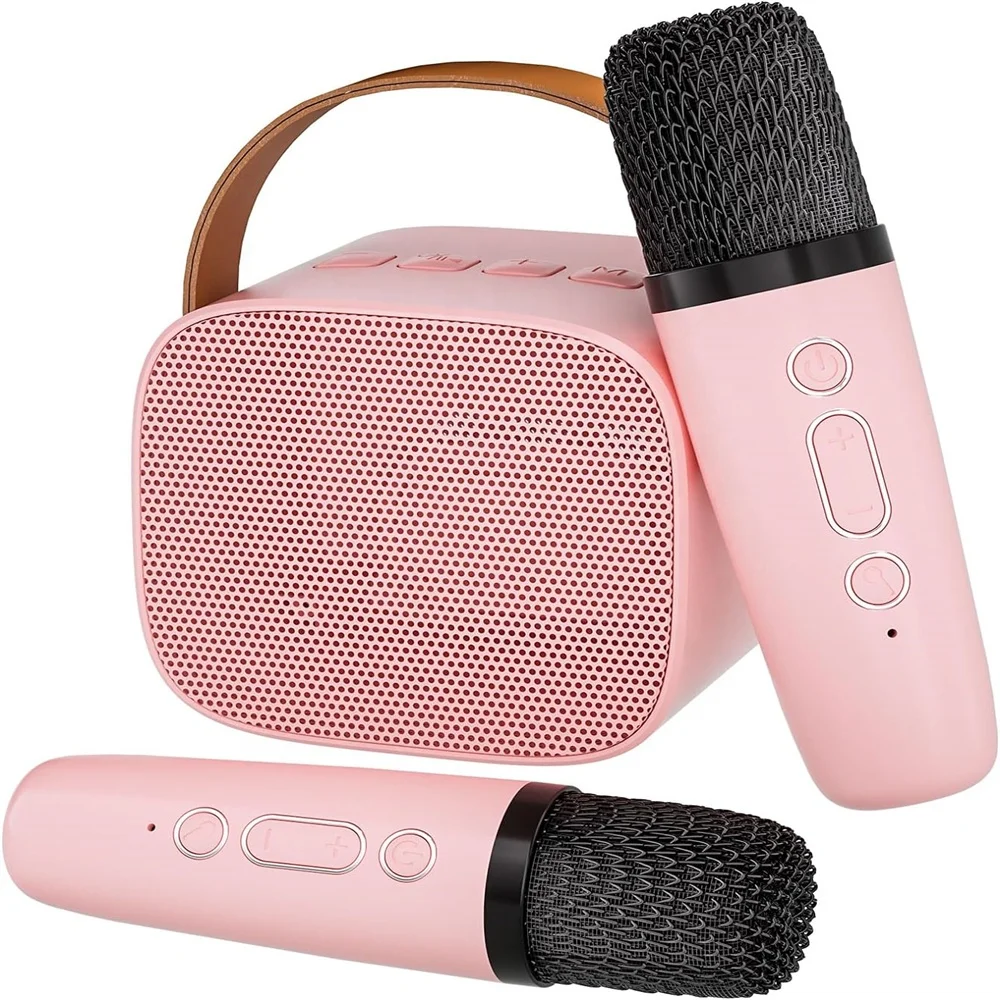 2023 Mini Karaoke Machine with 2 Wireless Microphones Portable JW Blue Tooth Speaker Handheld Mic Gift for Kids Home Party