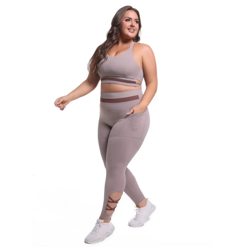 product odm oem workout sets for women 2 piece exercise outfits 5xl plus size solid color fitness leggings yoga pants workout conjuntos-61