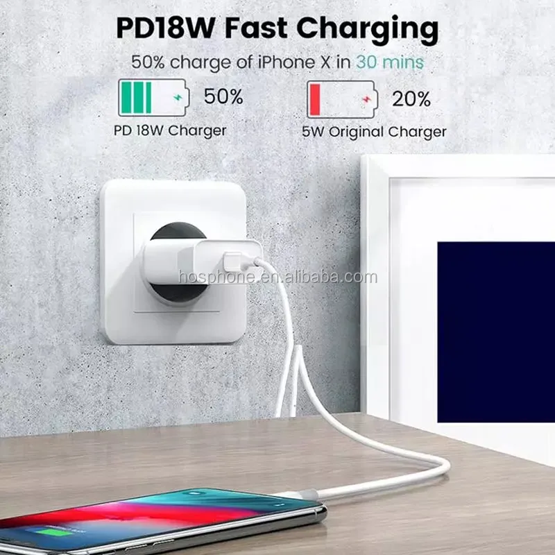 
 2021 USB-C 18W PD Fast Charging Type-C USB Data Cable charger wire  for 12 pro max  11 xs max xr 8g plug  