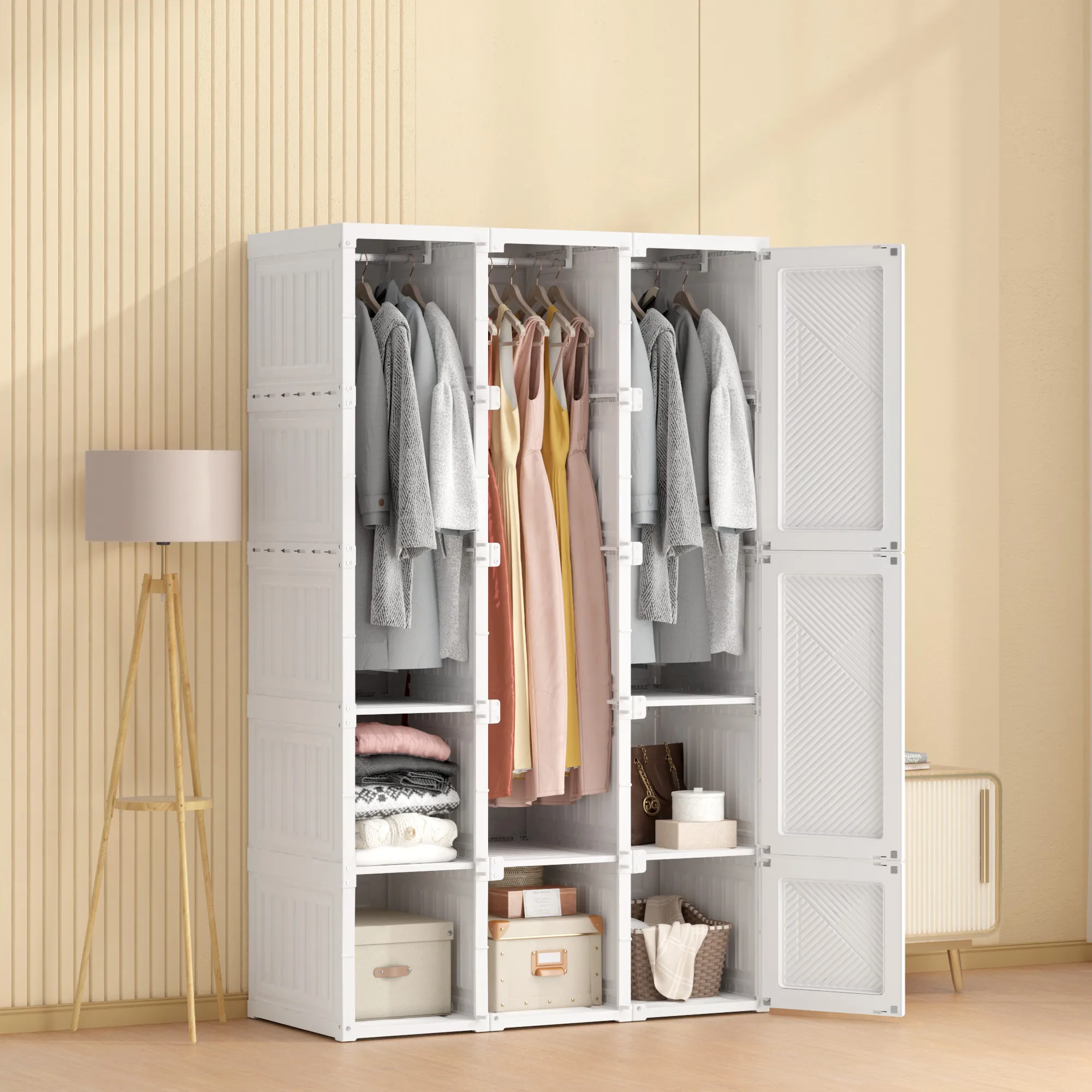 Antbox Portable Wardrobe Closets Cube Storage Bedroom Armoire Storage  Organizer with Doors - China DIY Wardrobe, Foldable Wardrobe