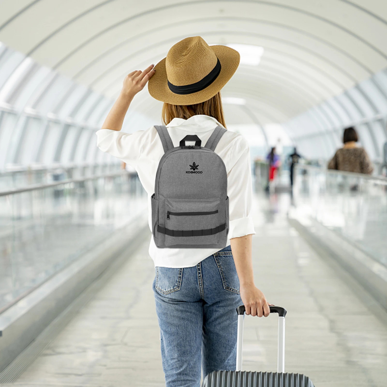 Custom Hemp Smell Proof Backpack Carbon Lined With Combination Lock