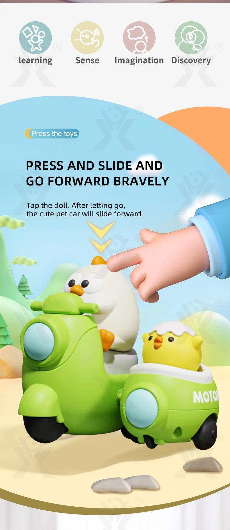 Chengji Cartoon Toy Motorcycle Chicken Pressing and Go Speed Drift Motorcycle Baby Toy