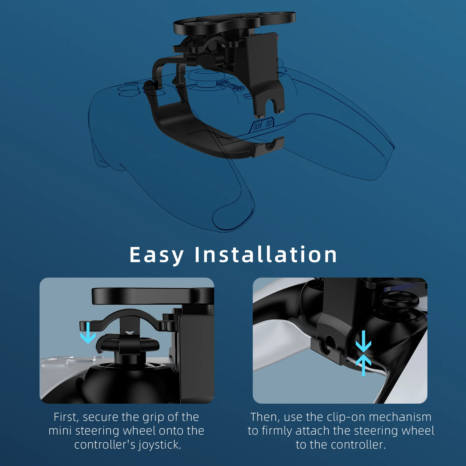 Mini for PS5 Racing Games Controller Steering Wheel Attachment TPU Material Remote Control Accessory for Accessing & Games