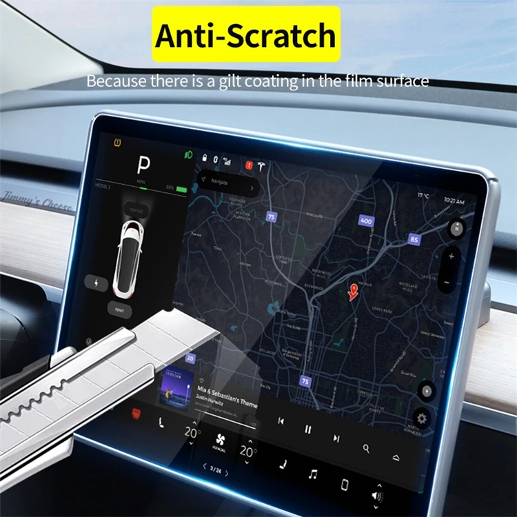 For Tesla Model Y Glass Screen Protector Matte Tempered Glass Screen Protector For Tesla Model Y