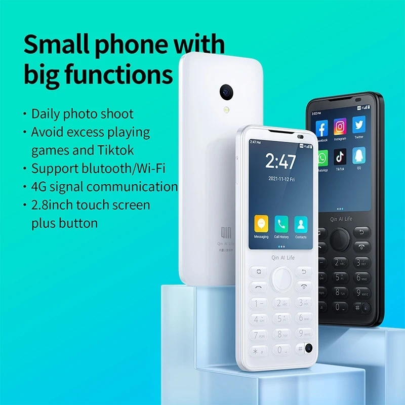 QIN F21 Pro 3GB+32GB 2.8 inch Android 11 Phone 21 Keys Quad-core 4G Cell  Phone