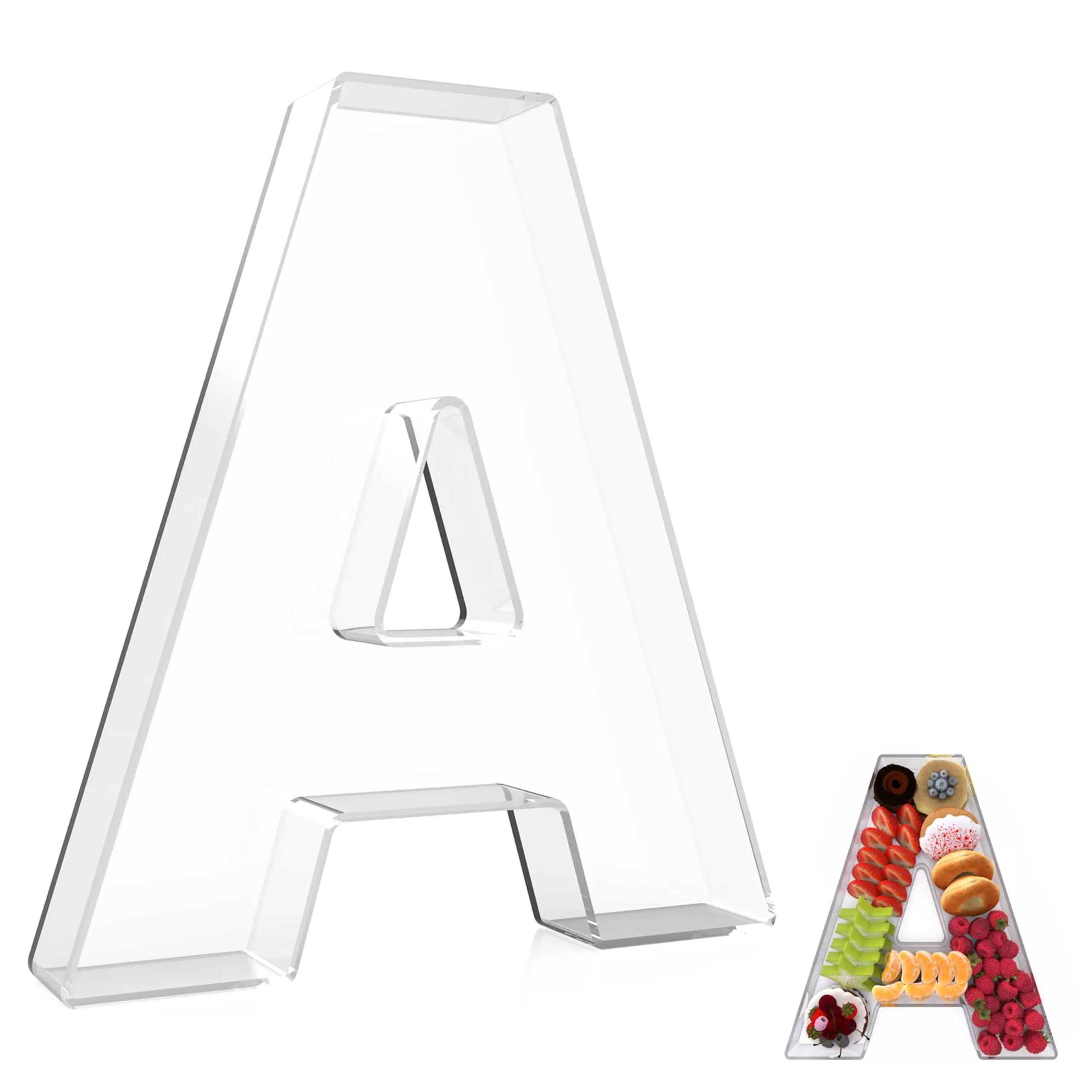 Acrylic Letter Box, Reusable Fillable Letter Cake Candy Dish Display Serving Tray for Birthday Anniversary Party Decoration