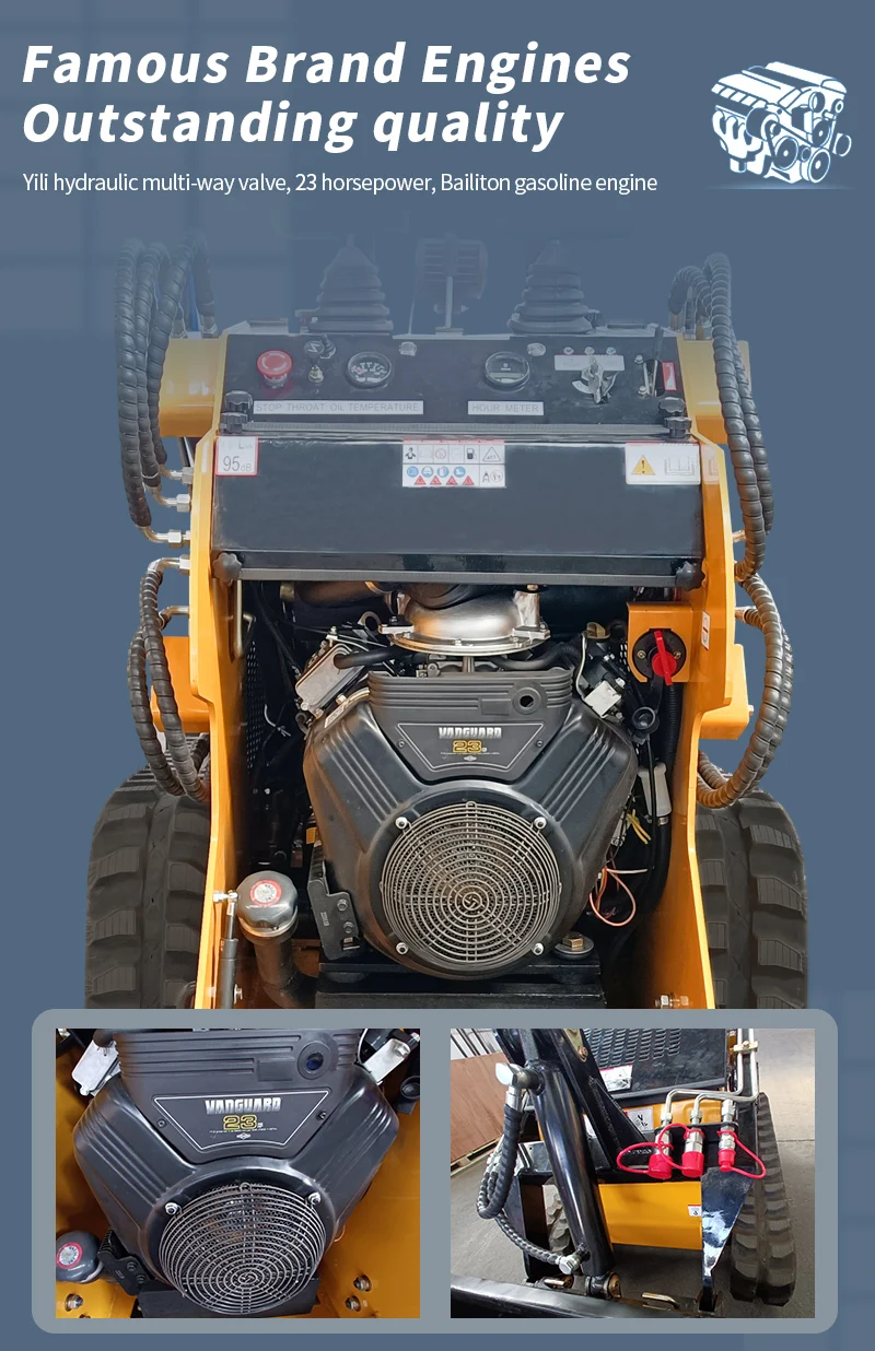 17.2kw HAOHONG Used Mini Skid Steer Loader HHSK-23 High Efficiency