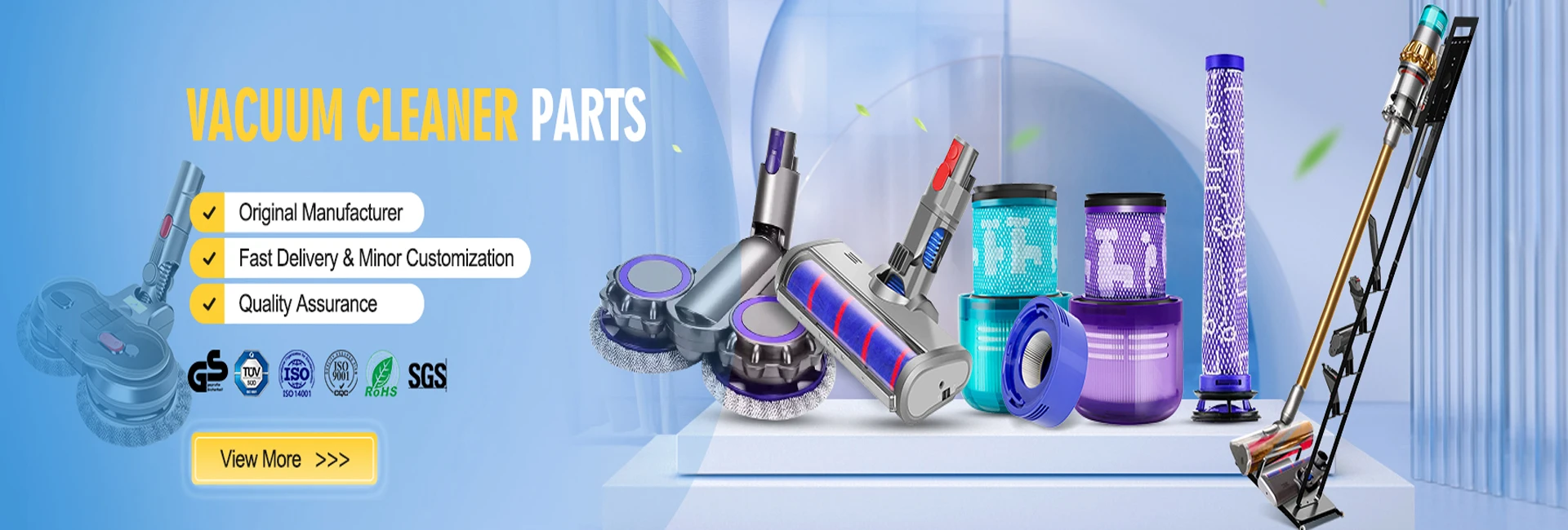 Electric Vacuum Cleaner Wet Dry Mopping Head With Removable Water Tank