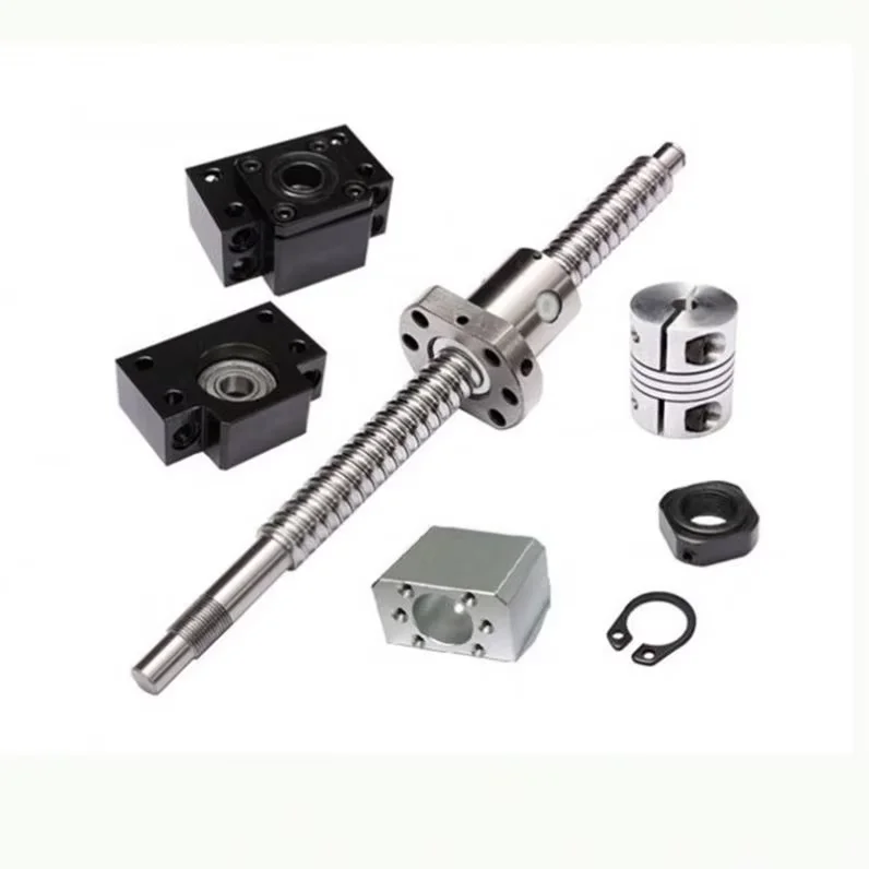 TEBAK D-04 SFU1605 Full Set 32mm Ball Screw CNC Machine Parts Rotating Nut Ballscrews Supports Bearing Blocks BK25 BF25