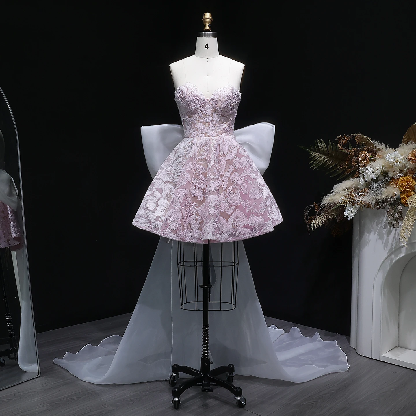 short homecoming dress with train Yellow Sheath Strapless Satin Short Homecoming Dress with Train, Yellow / 00