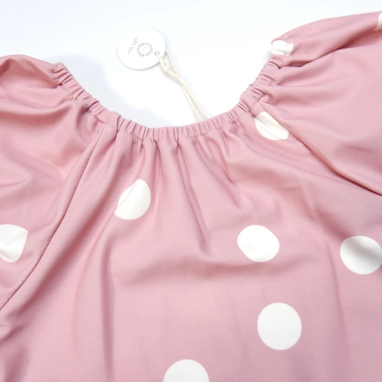 Summer Polka Dot Printing Short-sleeved Puff Sleeve One-piece 2 Years Children's Girl Child Swimsuit supplier