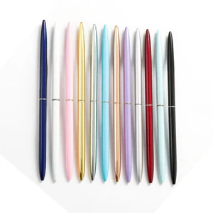 Ultra-Thin Luxury Twist Ballpoint Pen Rose Gold Metal with Customized Logo Office Stationery Gift