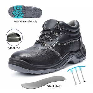 JIANKUN S3 Industrial Protective Black Safety Work Shoes PU Outsole Non Slip Anti-Puncture Anti-Smash for Men