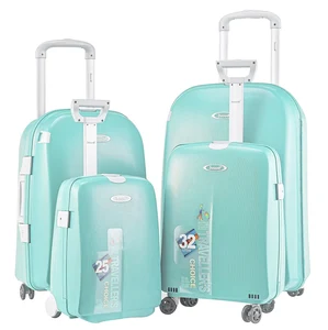 4 PCS PP Material Hard Travel Luggage Sets 18 21 27 31 Inch Lock Luggage Cheap Price Ready Rolling Suitcase