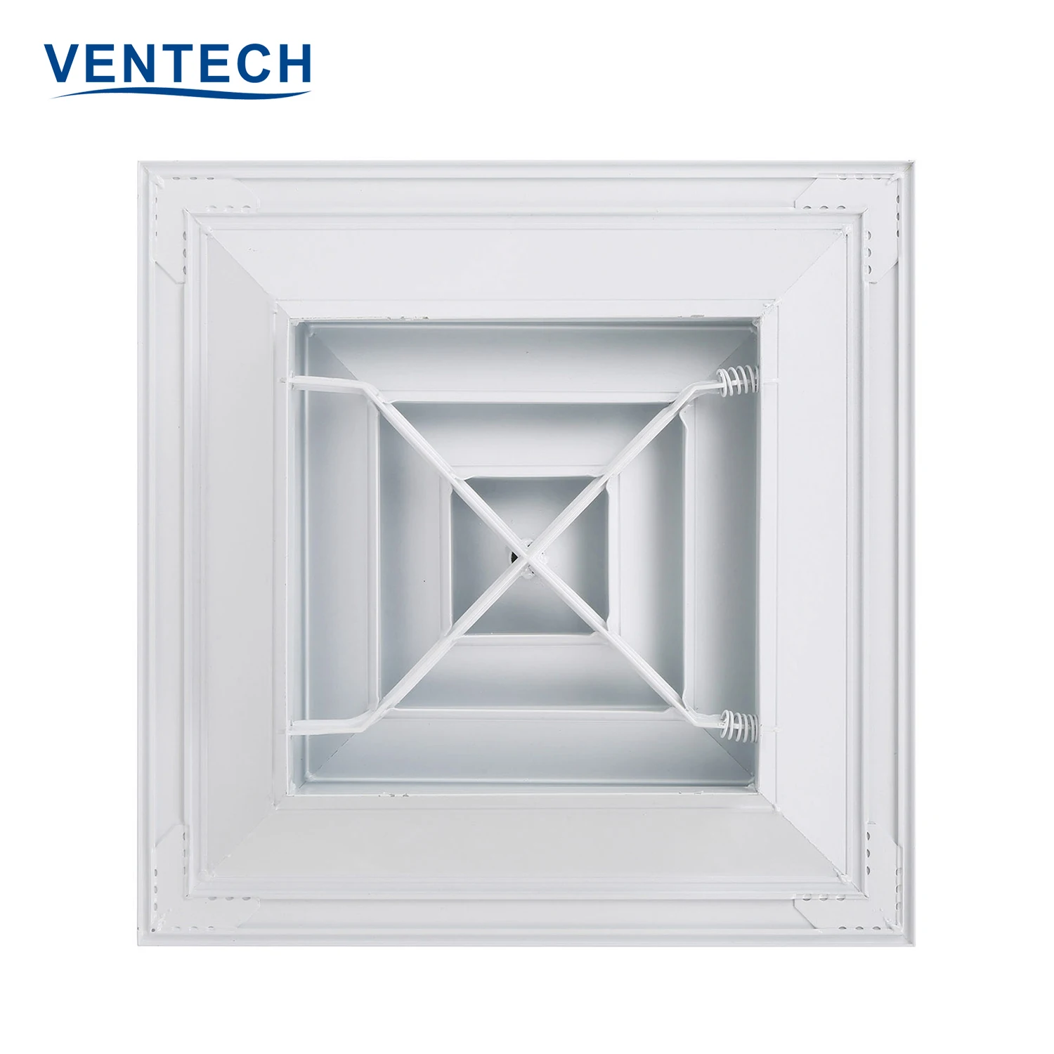 Hvac air duct work ceiling vent back X structure 4 way square air diffuser