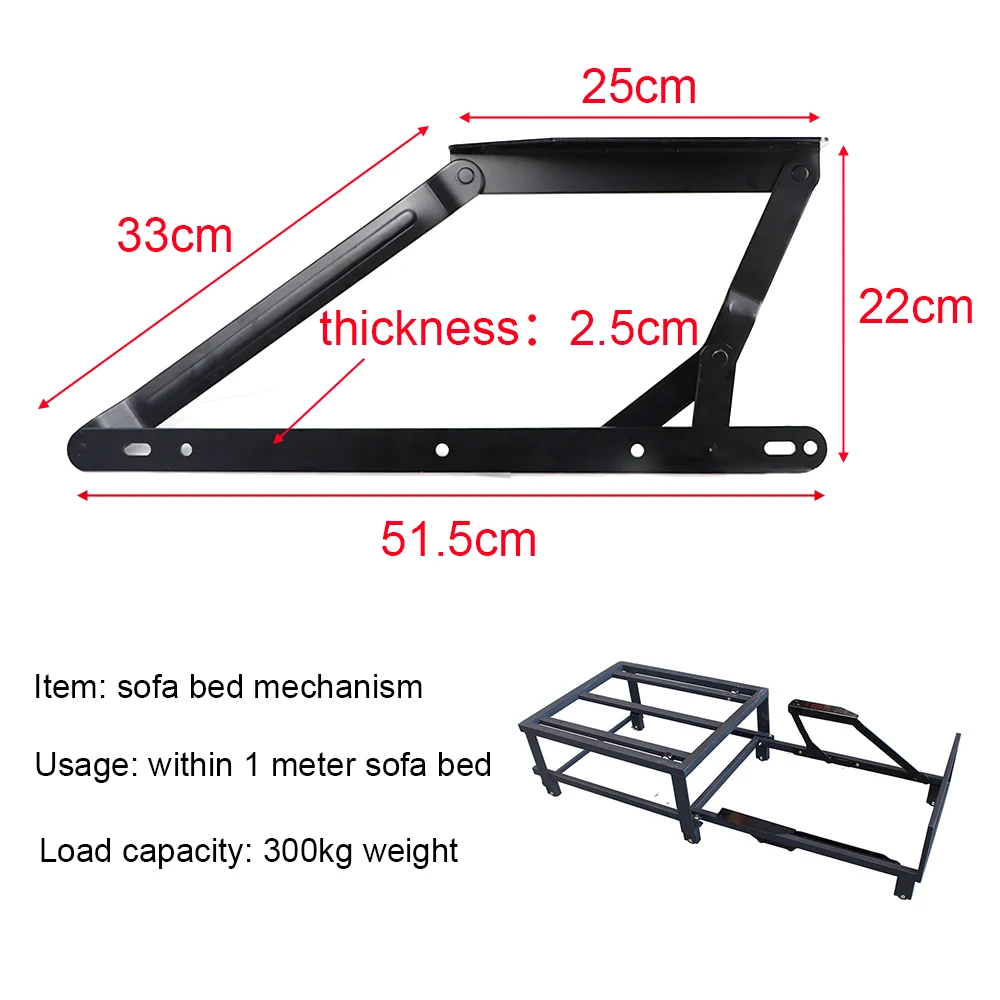 Sofa Bed Mechanism System Pull up Bracket Hinges  Parallel Storage Rack Sliding and Lifting Pull Out Folding Sofa Bed