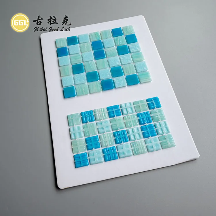 Swimming Pool Design Dot-mounted Mixed Color Glass Mosaic Tile Interior Decoration